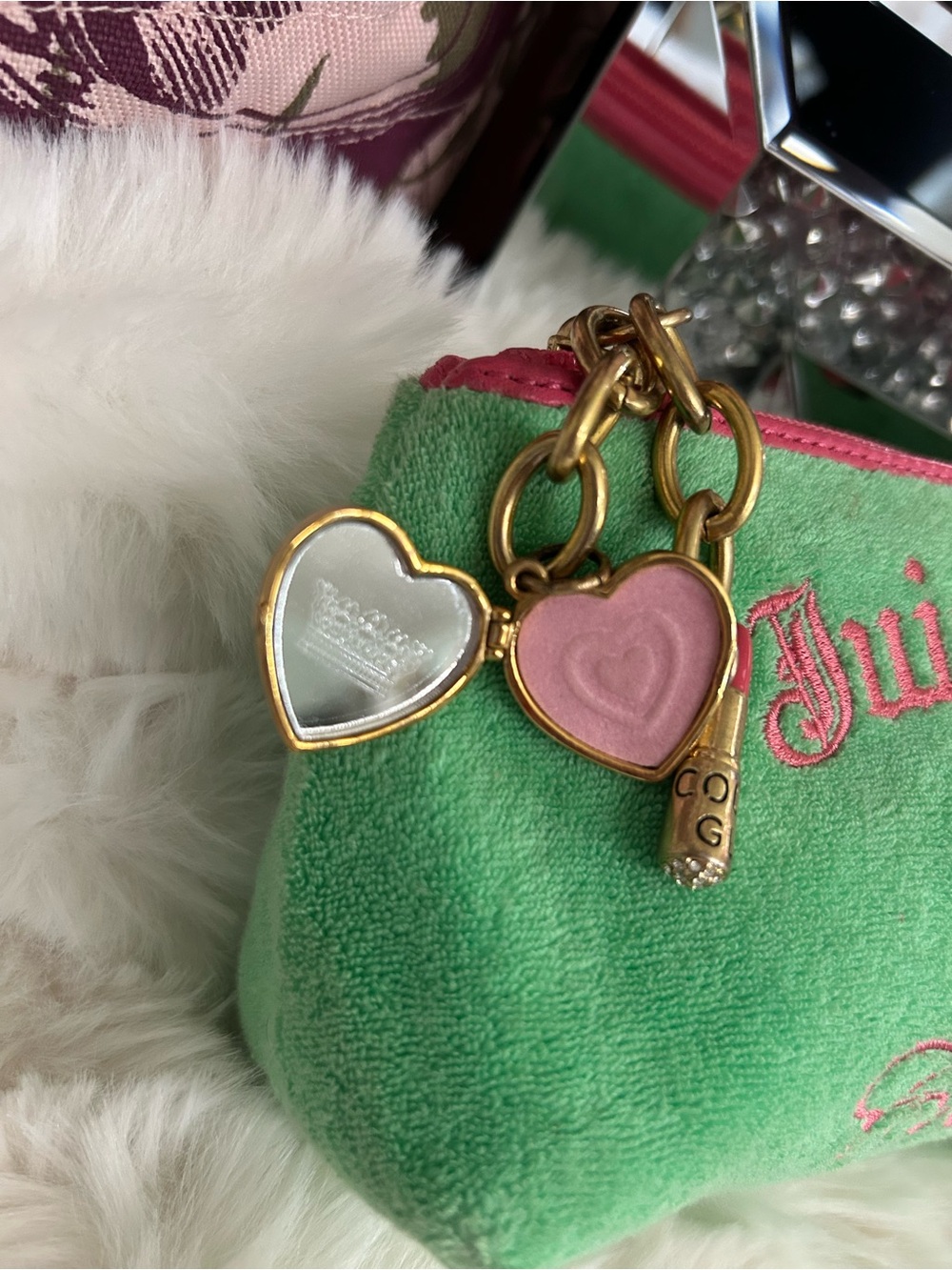 Rare Y2K Vintage 2006 Juicy Royal Couture Watermelon Green Pink Cosmetic Bag - Picture 6 of 15